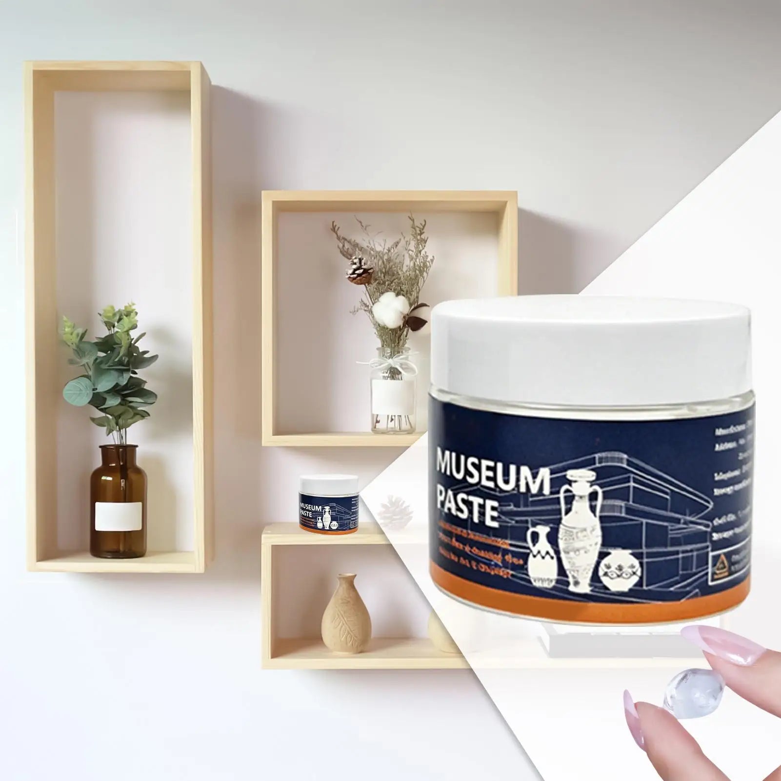 Clear Exhibit Gel Removable Prevent Vibration Strong Hold Putty Wax Museum Glue for Collectibles Antiques Artifacts Decorations