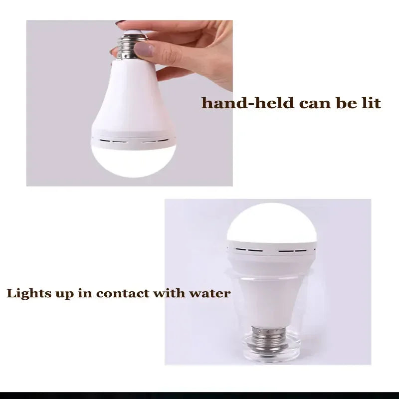 9W 15W LED Emergency Light Bulb Rechargeable Energy Saving Lamp for Home Power Outage Backup Waterproof Portable Handheld Light