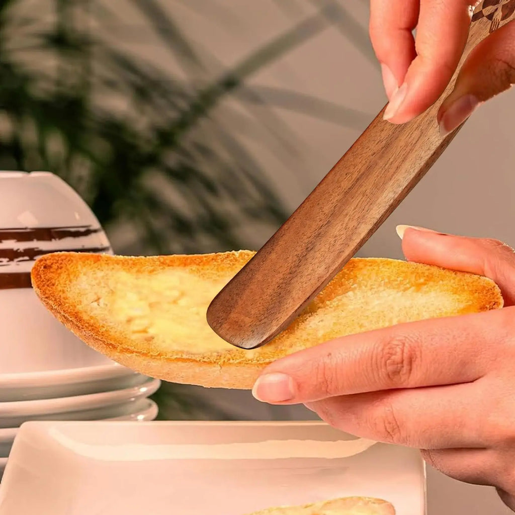 Wooden Stir Stick Narrow Jar Scraper Portable Bread Whisk Spatula Thin Paddle Stir Stick Utensil for Cooking Stirring Mixing