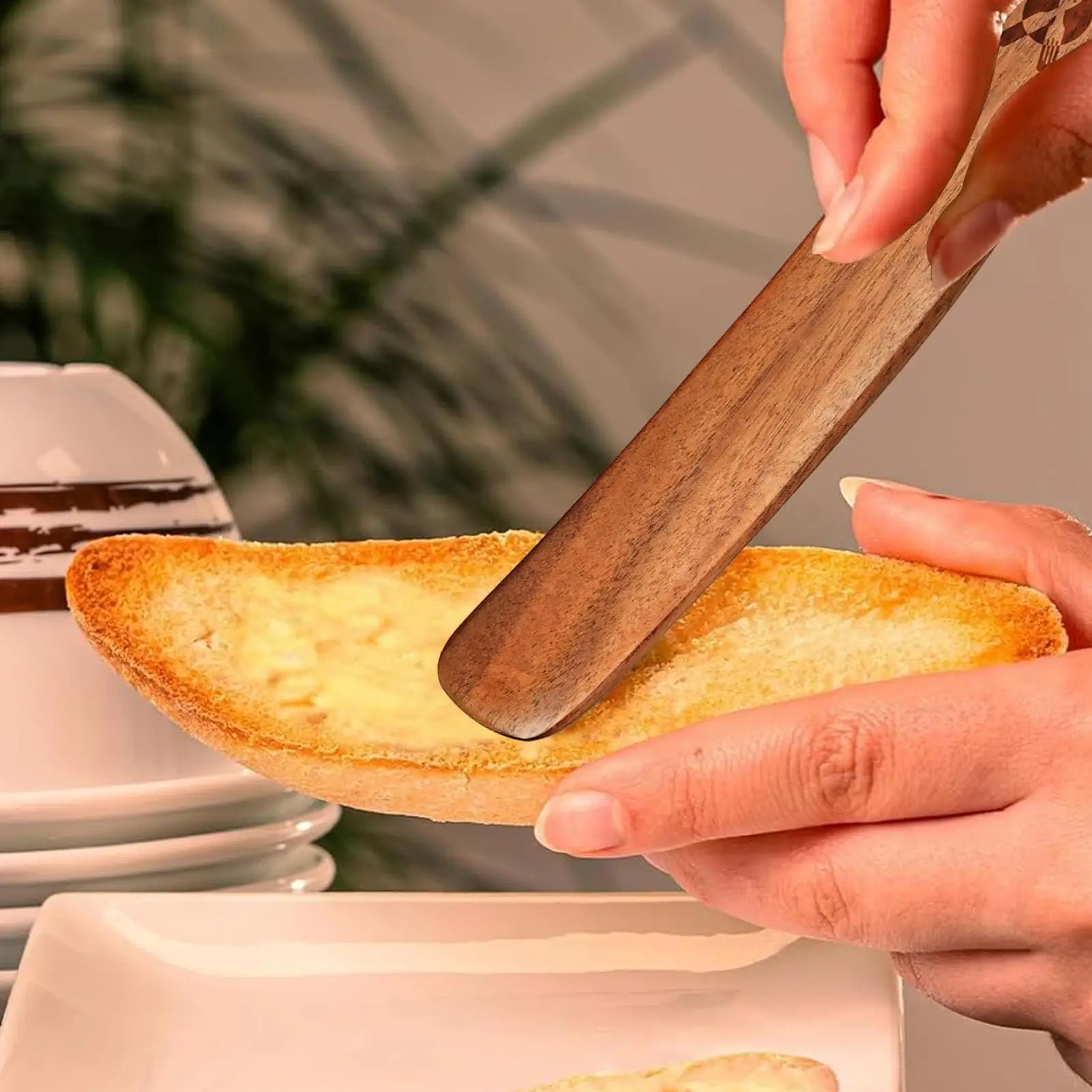 Wooden Stir Stick Narrow Jar Scraper Portable Bread Whisk Spatula Thin Paddle Stir Stick Utensil for Cooking Stirring Mixing
