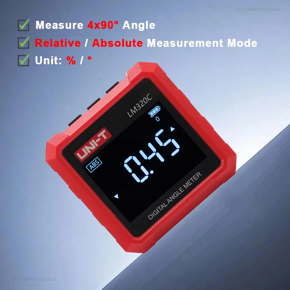 UNI-T LM320C Magnetic Inclinometer Digital Angle Meter Professional Electronic Goniometer with Absolute & Relative Measurement