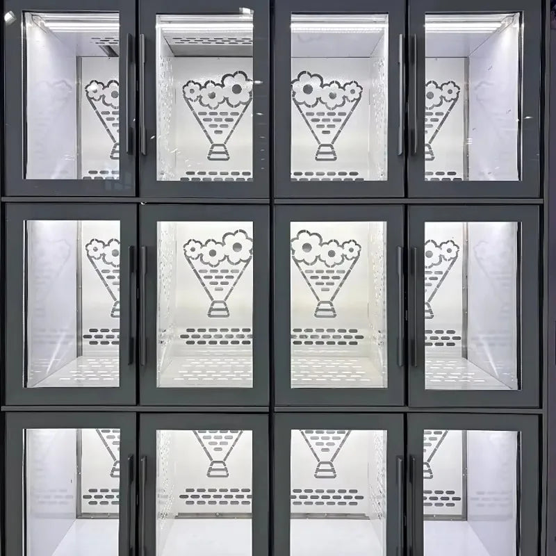 Outdoor Refrigerated Self Service Locker Kiosk Customized Smart Touch Screen Flower Vending Machine For Commercial Retail