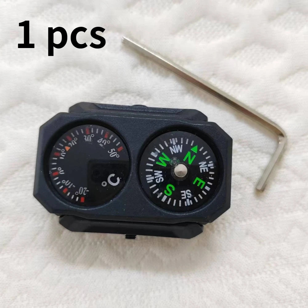 3/5Pcs Compass Thermometer Combo 2 in 1 Tactical Airsoft AR15 M4 M16 Compact Navigation Thermometer for 20mm Rail Gun Accessory