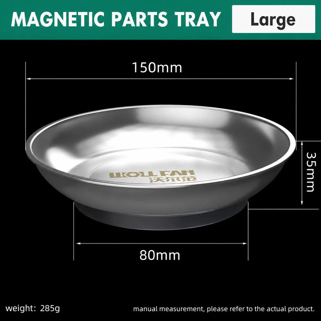 Round Stainless Steel Magnetic Parts Storage Bowl Metal Hardware Holder Tray For Garage Workshop Screws Nuts Bolts Organizer