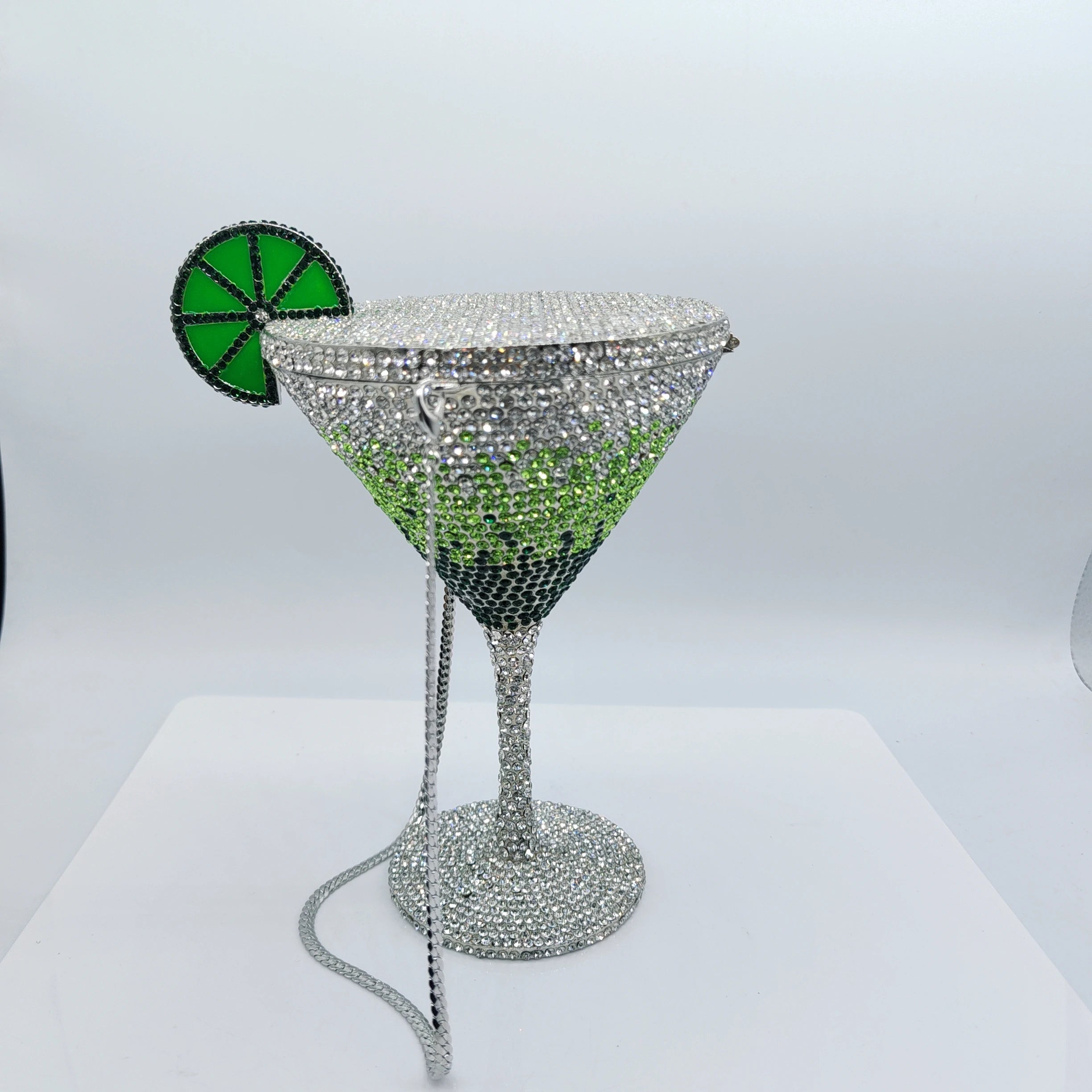 High Quality Goblet Shape Luxury Martini Cocktail Crystal Studded Dinner Bag Diamond Clutch Rhinestone Women Evening Bag