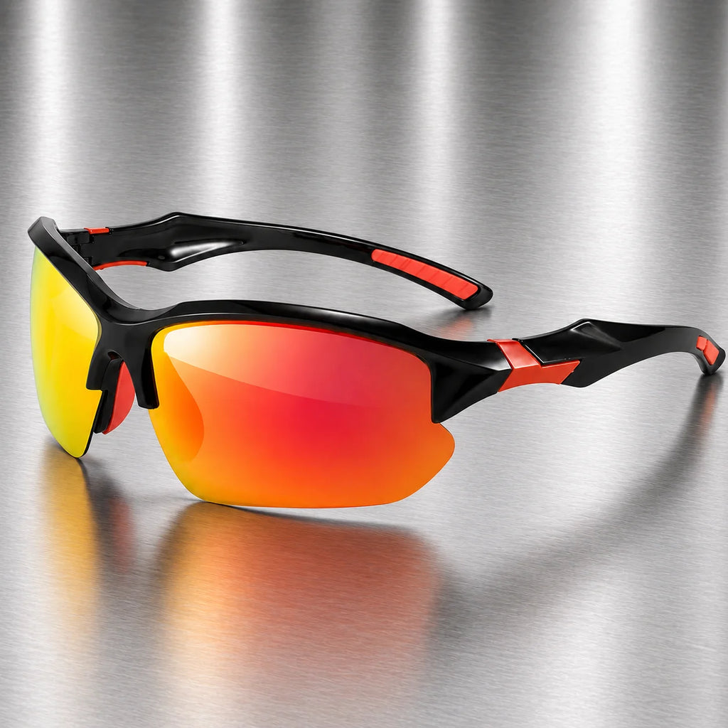 Men Polarized Sports Sunglasses UV400 Half Frame Cycling Driving Glasses Lightweight Outdoor Fishing Running Sun Shades