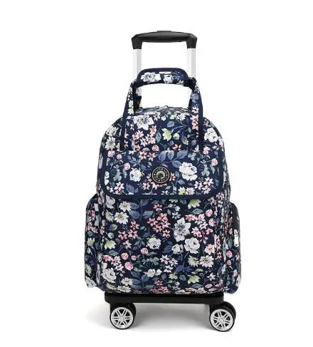 Women Carry On Rolling Duffel Bag with wheels Women travel trolley bag wheeled Backpack bag Travel Luggage Suitcase Baggage Bag