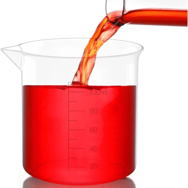 Wholesale 100ML Plastic Measuring Scale Cup Lab Transparent Graduated Liquid Measuring Container Small Beakers Without Handle