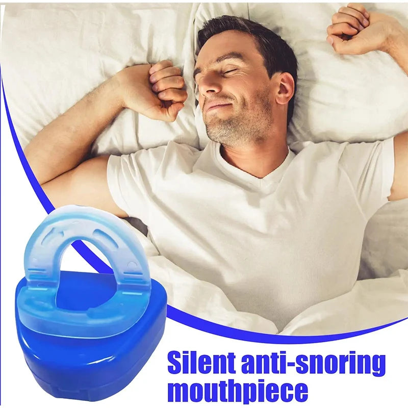 Anti Snoring Mouthpiece Double Layer Soft Rubber Relieving Molars Anti-snoring Device  Reusable Snore-stopping Tooth Protector