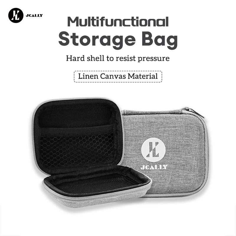 JCALLY Earphone Case Multifunctional Portable Storage Bag Charging Cable Keys U-Disk Carry Bag Coin Wallet EVA PU Storage Box