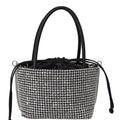 Luxury party dinner bag, drawstring diamond handbag, large capacity bucket bag, banquet chains shoulder crossbody women's bag