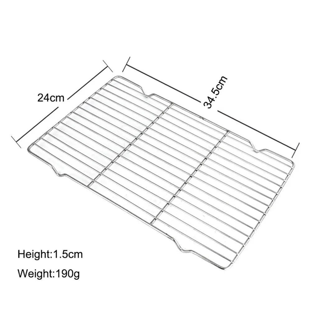 Stainless Steel Grill Plate Barbecue Cooking Mesh Shelf Non-stick Cooling Rack BBQ Tray Baking Tray
