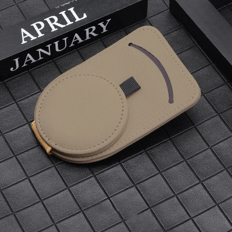 PU Leather Glasses and Card Holders in Car Magnetic Sunglass Frame Eyeglass Hanger Clip for Car Sun Visor Car Glasses Frame