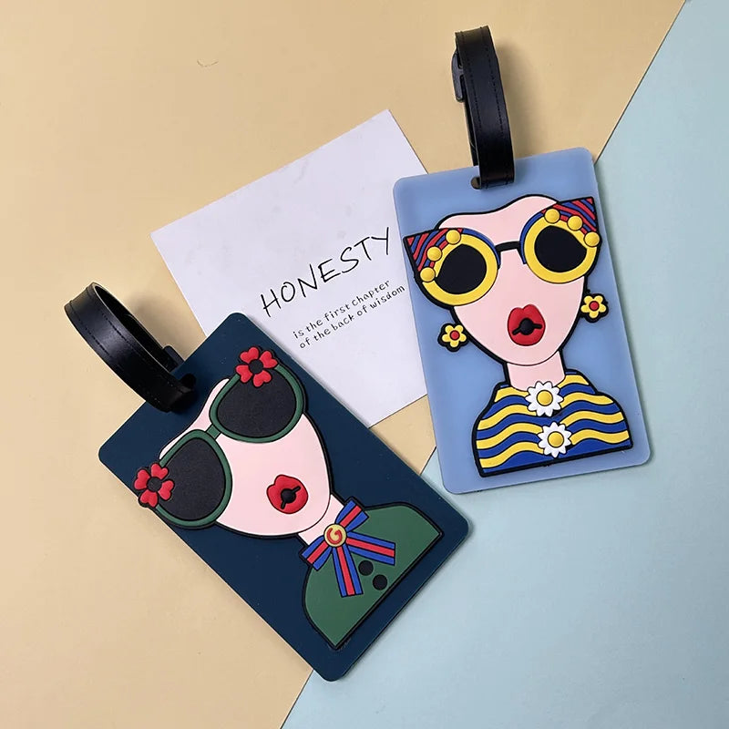 New Design Creative Modern Goddess Travel Accessories Luggage Tags Suitcase Fashion Silicon Portable Travel Label Tag