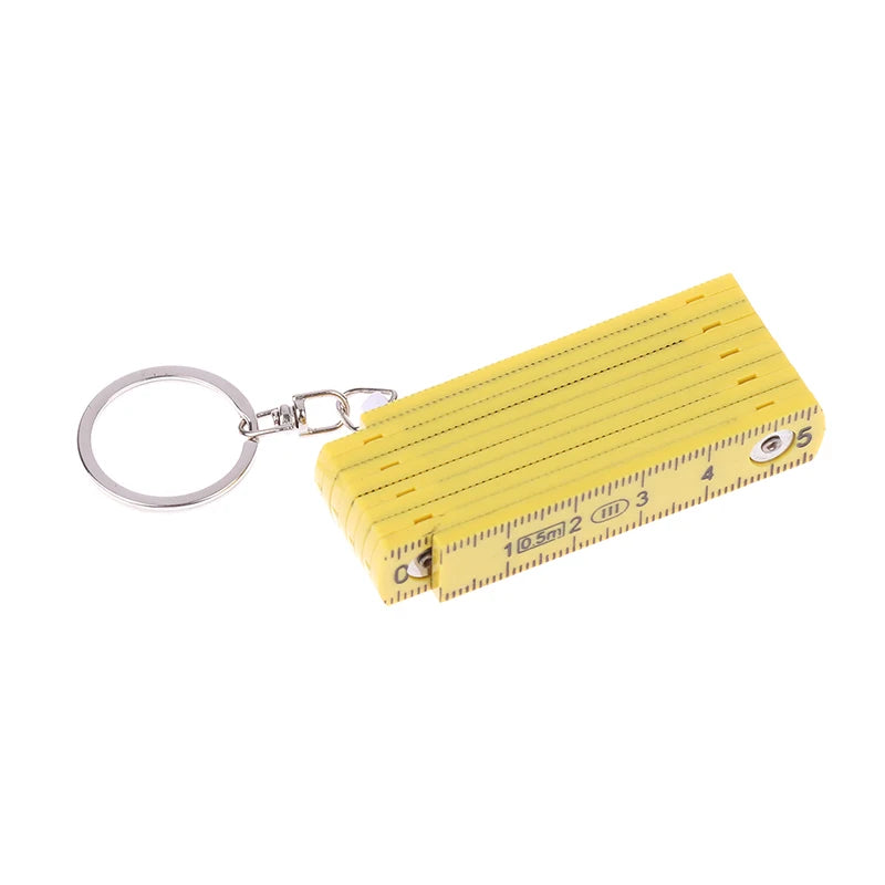 1Pc  For Travel Woodworking Bricklaying Home 0.5 Meter 10 Fold Keychain DIY Plastic High Precision Folding Ruler Can Be Stored