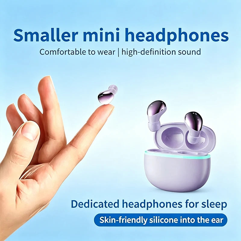 B53-Bluetooth 5.4 Wireless Earphones Small Earbuds Sleeping Sport Invisible Headphones Bass Sound Quality Headset