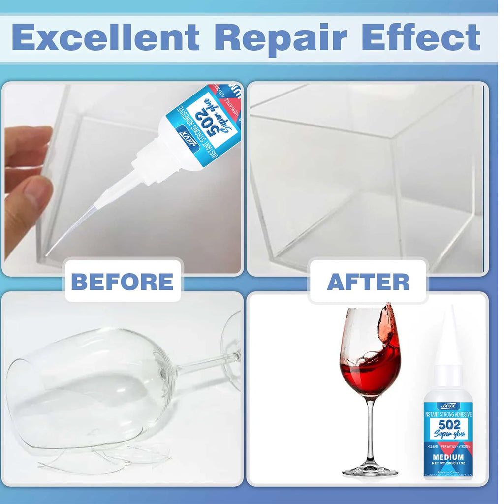 JXVX 502 Super Glue Quick-drying 1-5pcs Instant Cyanoacrylate Adhesive Leather Rubber Wood Metal Strong Bond Liquid Epoxy Glue