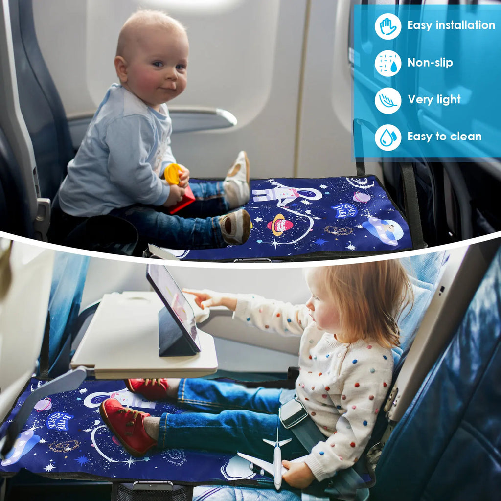 Kids Airplane Footrest Portable Kids Airplane Seat Extender Colorful Airplane Foot Hammock Breathable Toddler Airplane Bed