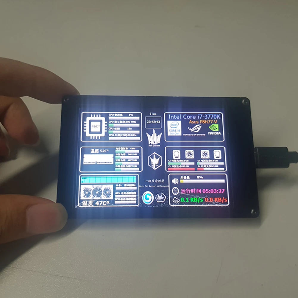 Computer Monitor 3.5 Inch IPS LCD Monitor Display Light USB Display Sub-Screen For PC Computer Windows LINUX Raspberry Pi AIDA64