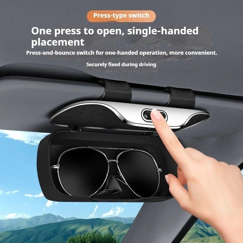Car Glasses Storage Box Sun Visor Car Storage Portable Sunglasses Glasses Case Universal Glasses Clip