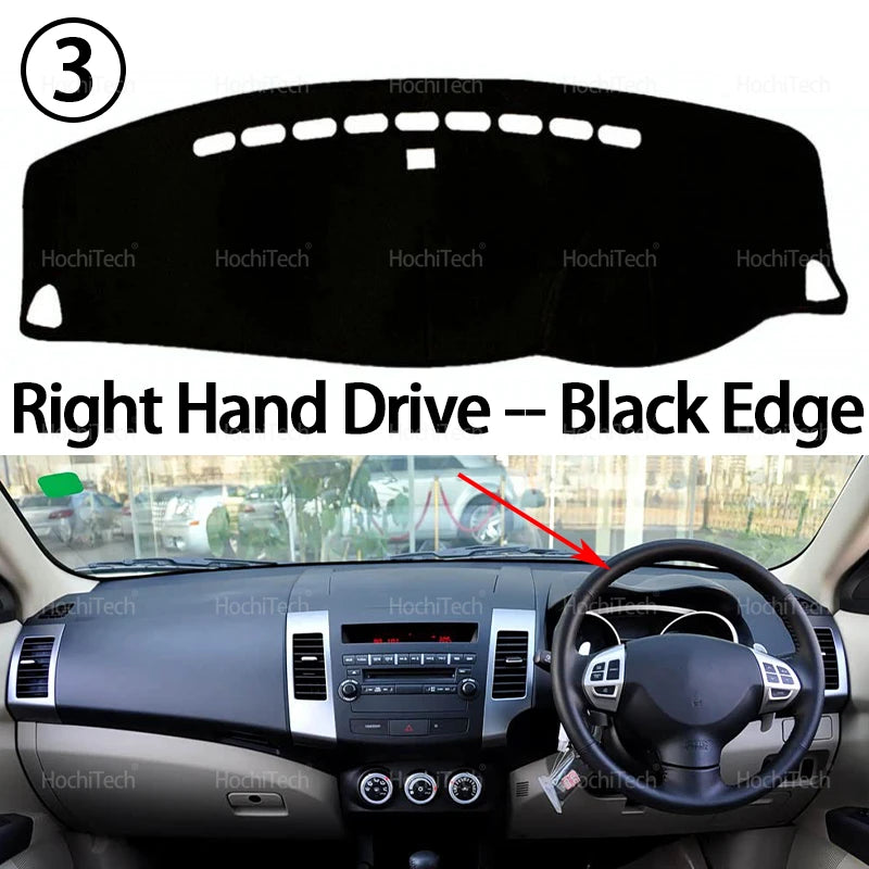 For Mitsubishi Outlander CW ZG ZH 2007 2008 2009-2012 Car Dashboard Cover Avoid Light Pad Instrument Platform Cover Mat Carpet