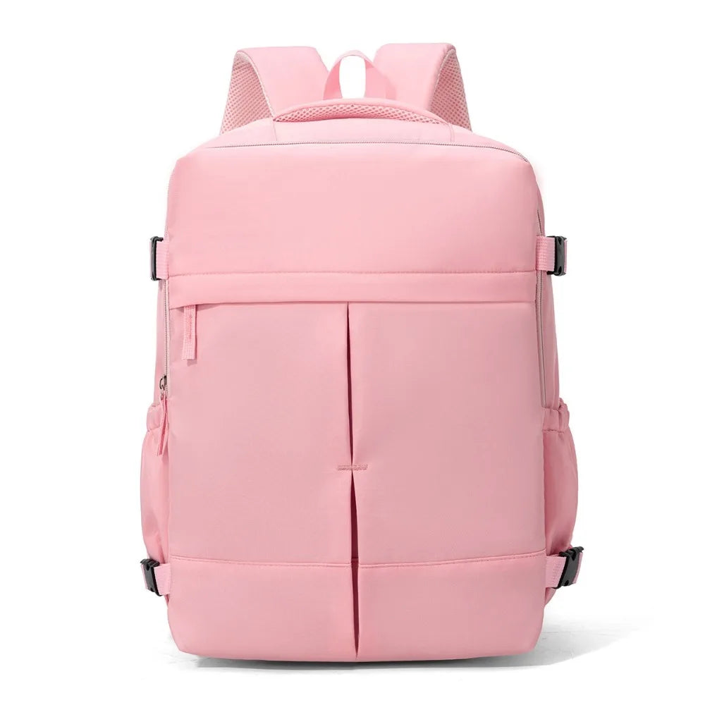 Large Capacity Travel Backpack Clamshell Opening Lightweight Daypack Side Compression Straps Separate Laptop Compartment