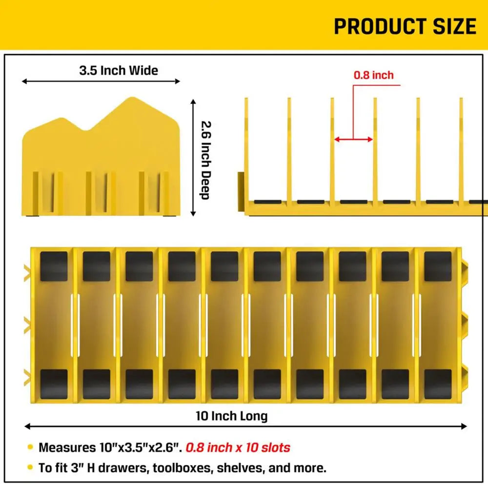 1Pcs 10 Slots Plier Organizer Plastic Tool Rack with Nonslip Rubber Base Space Saving Toolbox Storage Pliers Cutters Wrenches