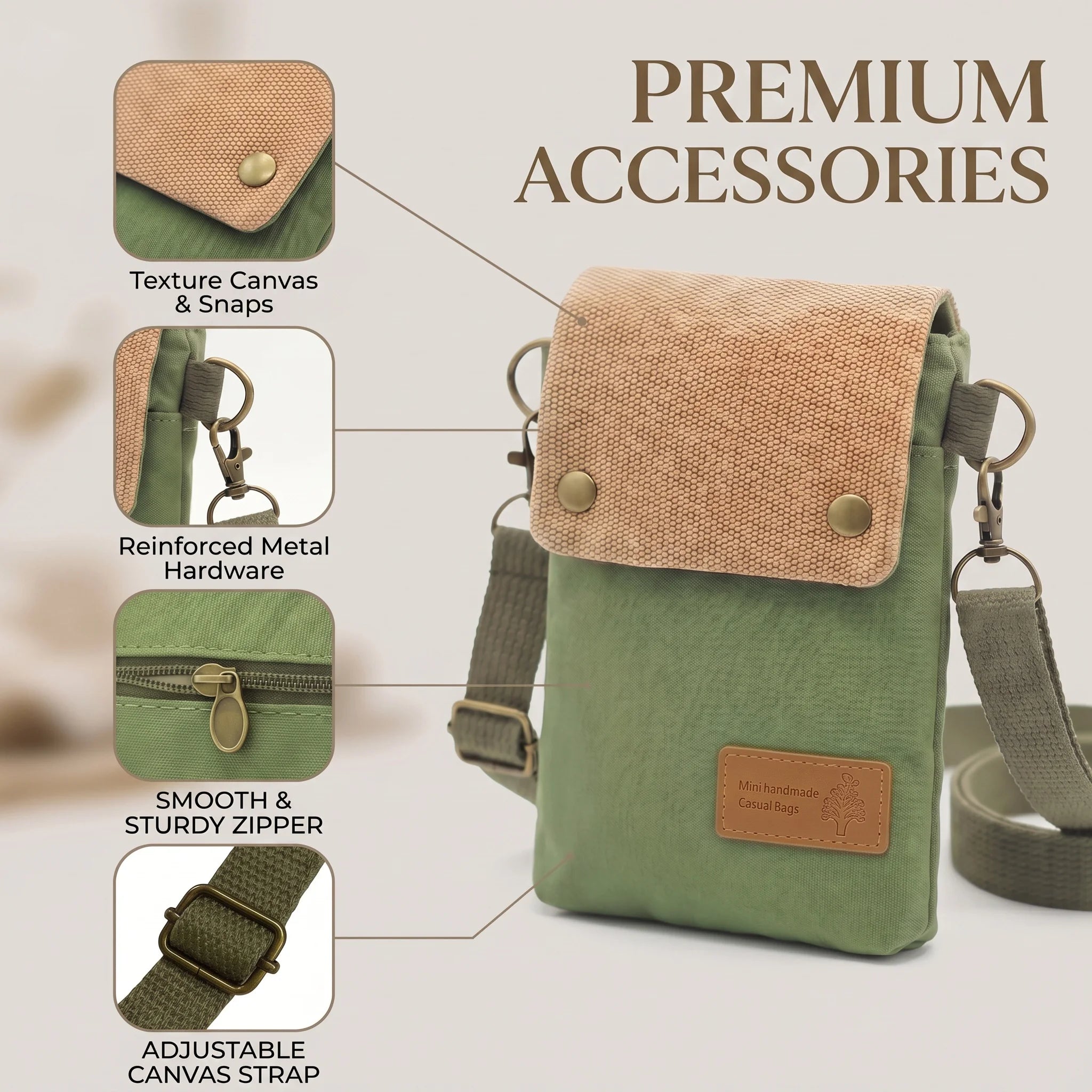 Pomelo Best Lightweight Casual Cell Phone Crossbody Bag Multi Pocket Snap Flap Shoulder Bag for Women Travel