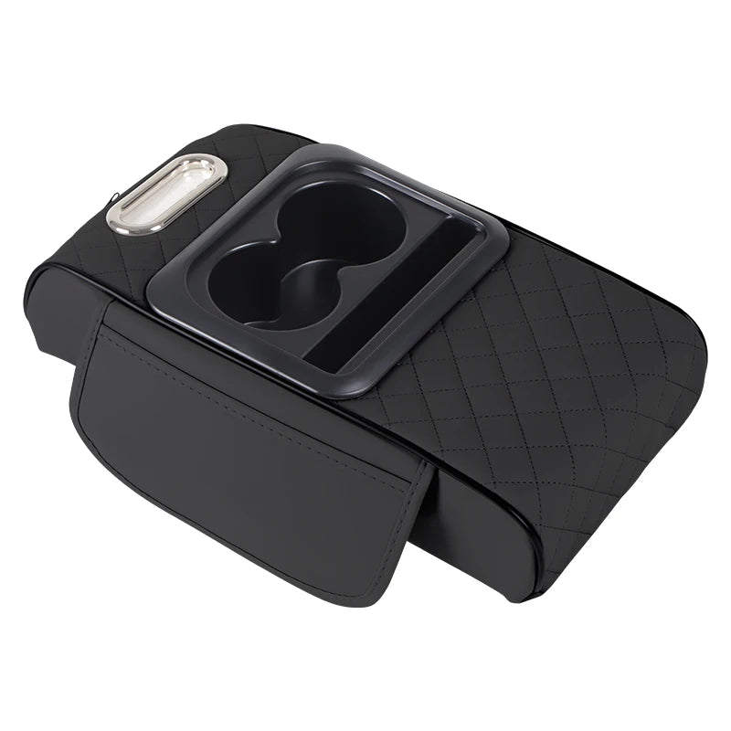 Car Center Console Organizer, Car Armrest Storage Box, Armrest Heightening Cushion with Cup Holder Armrest Storage Organizer Box