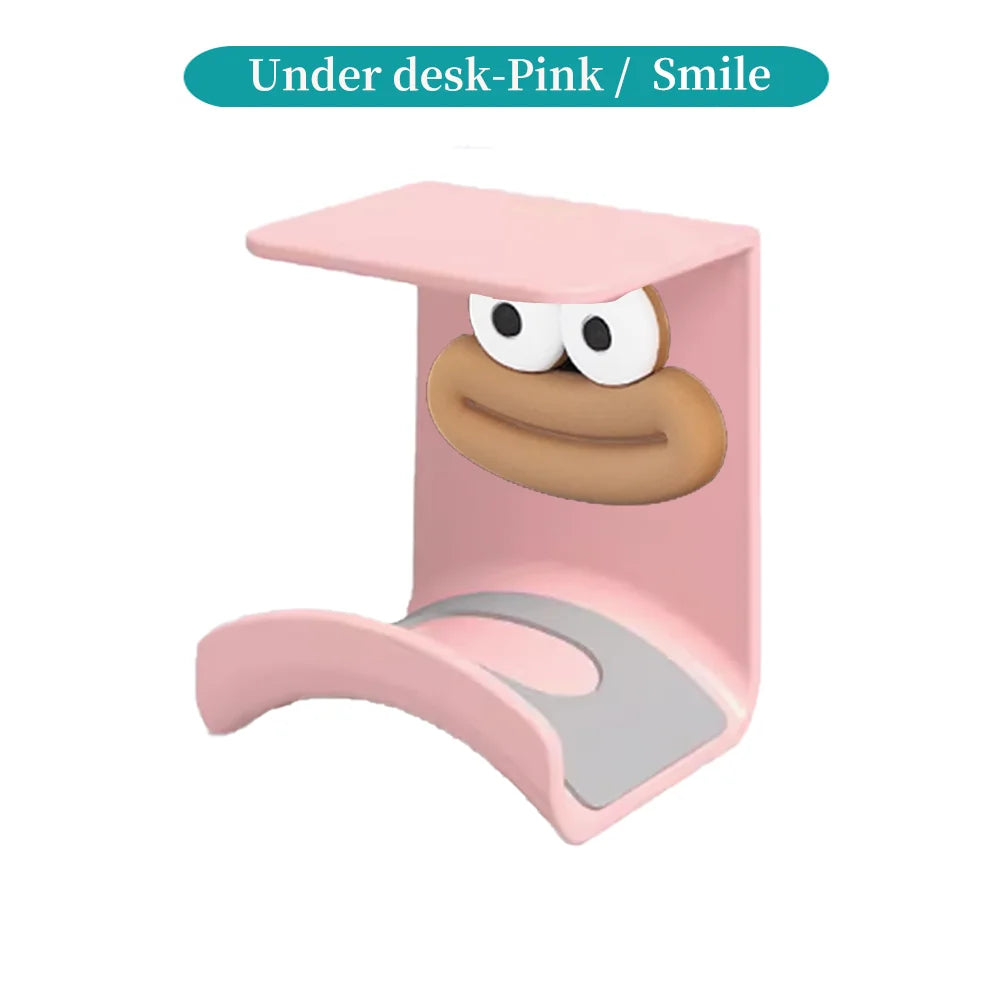 Universal Headphone Stand No Punching Plastic Wall Mount Hanger Under Desk Headset Rack Holder Support for Gaming Earphone