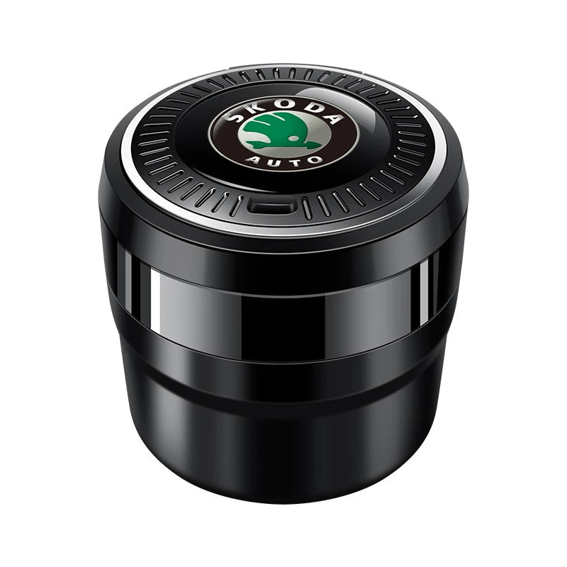 For Skoda Citigo Fabia Superb Octavia A5 A7 Karoq Kodiaq Car Accessories Portable Luminous Ceramic Liner Cigarette Car Ashtray