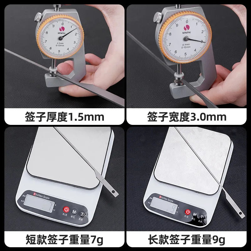 99.6% Pure Titanium Barbecue Skewer 5Pcs Wide BBQ Sticks Flat BBQ Fork Outdoor Camping Picnic BBQ Utensil Kitchen Accessories