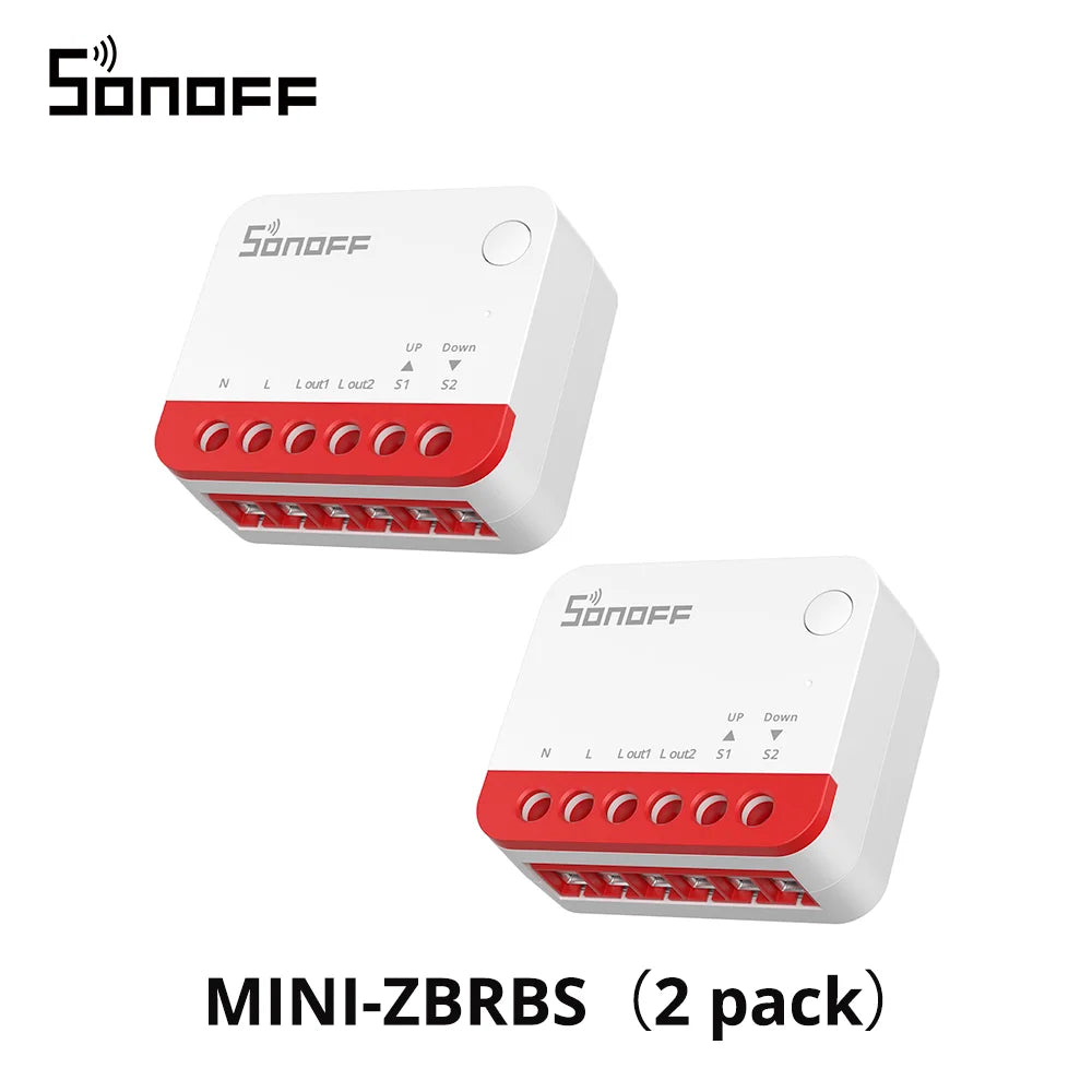 SONOFF MINI-ZBRBS Zigbee Smart Roller Shutter Switch Mini Size Smart Scene Signal Booster Transform Curtains Sonoff Zigbee Hub