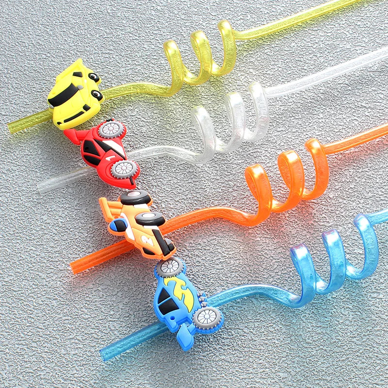 8pcs car shaped straws, reusable drinking milk, birthday theme party straws wedding cocktail bar party straws