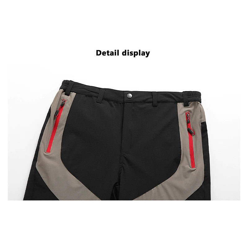 Outdoor Quick Drying Pants For Men Sports Breathable Spring Hiking Pants Elastic Casual Camping Fishing Trousers Splicing Colors