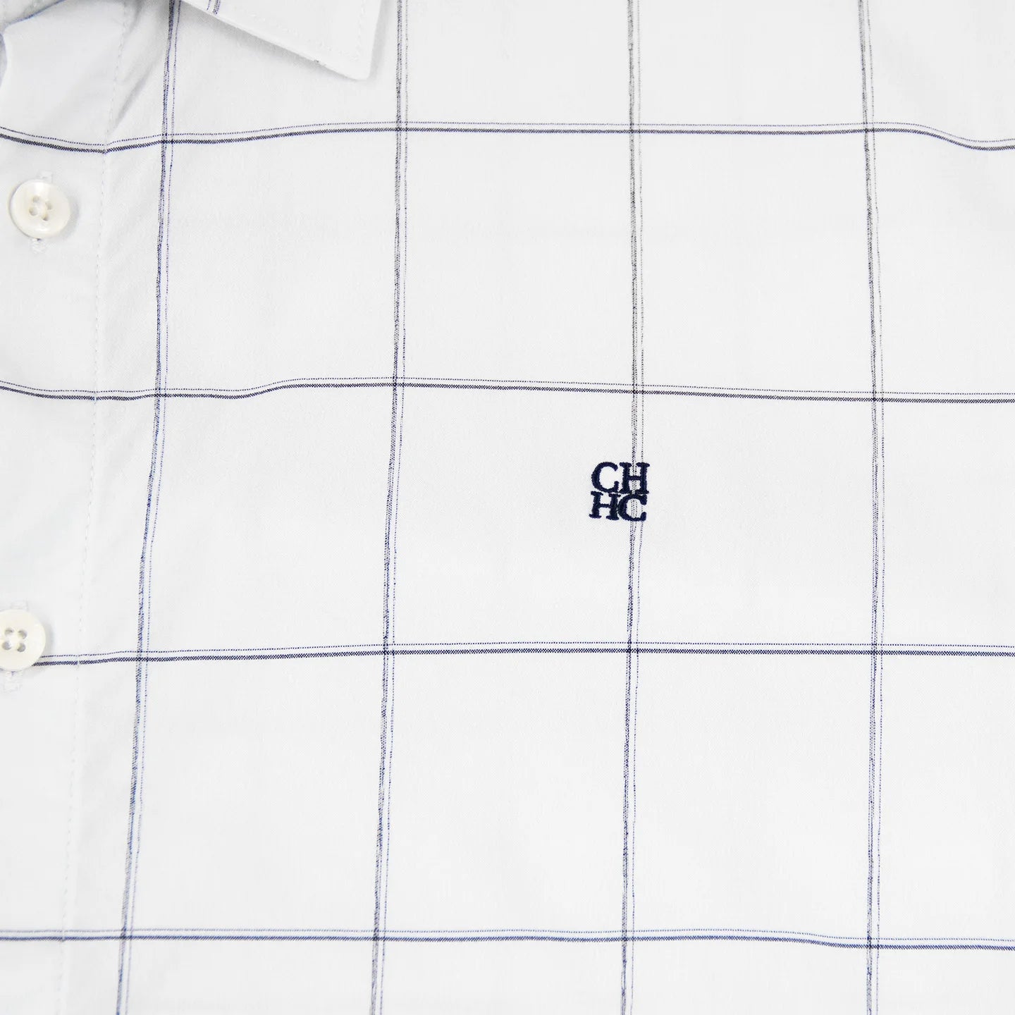 CH Men's White Plaid Long Sleeve Shirt Casual Business Button Down Lightweight Regular Fit Top Spring Autumn