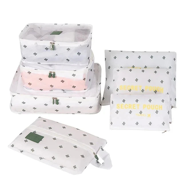 6/7 Piece Set Travel Storage Bag Large Capacity Luggage Clothes Sorting Organizer Set Suitcase Pouch Case Shoes Packing Cube Bag