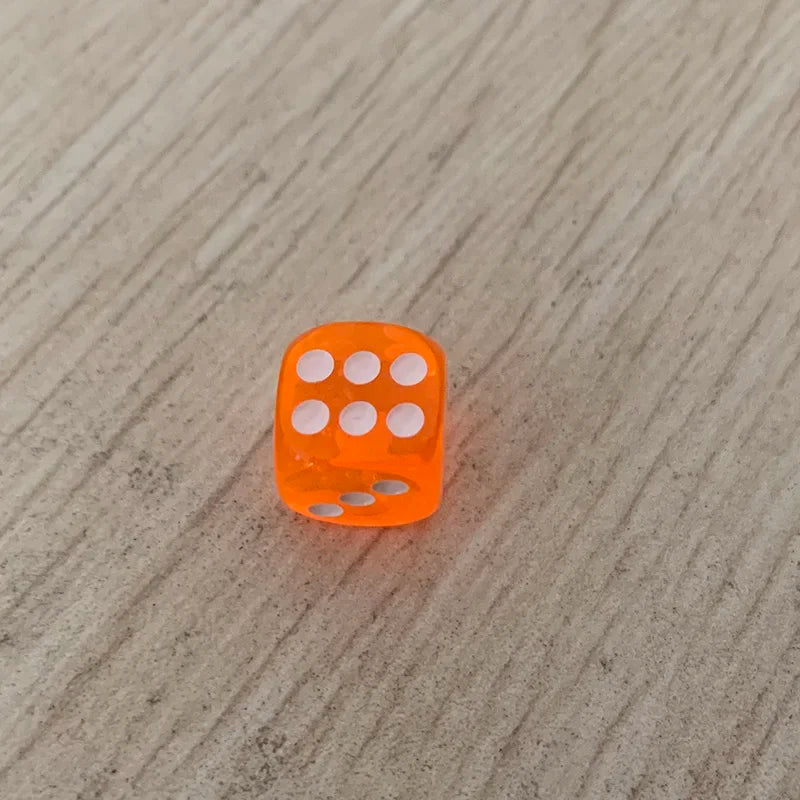 20PCS/Lot Dice 12mm Small Size10 Colors  Acrylic 6 Sided Transparent Dice  Club/Party/Family Games