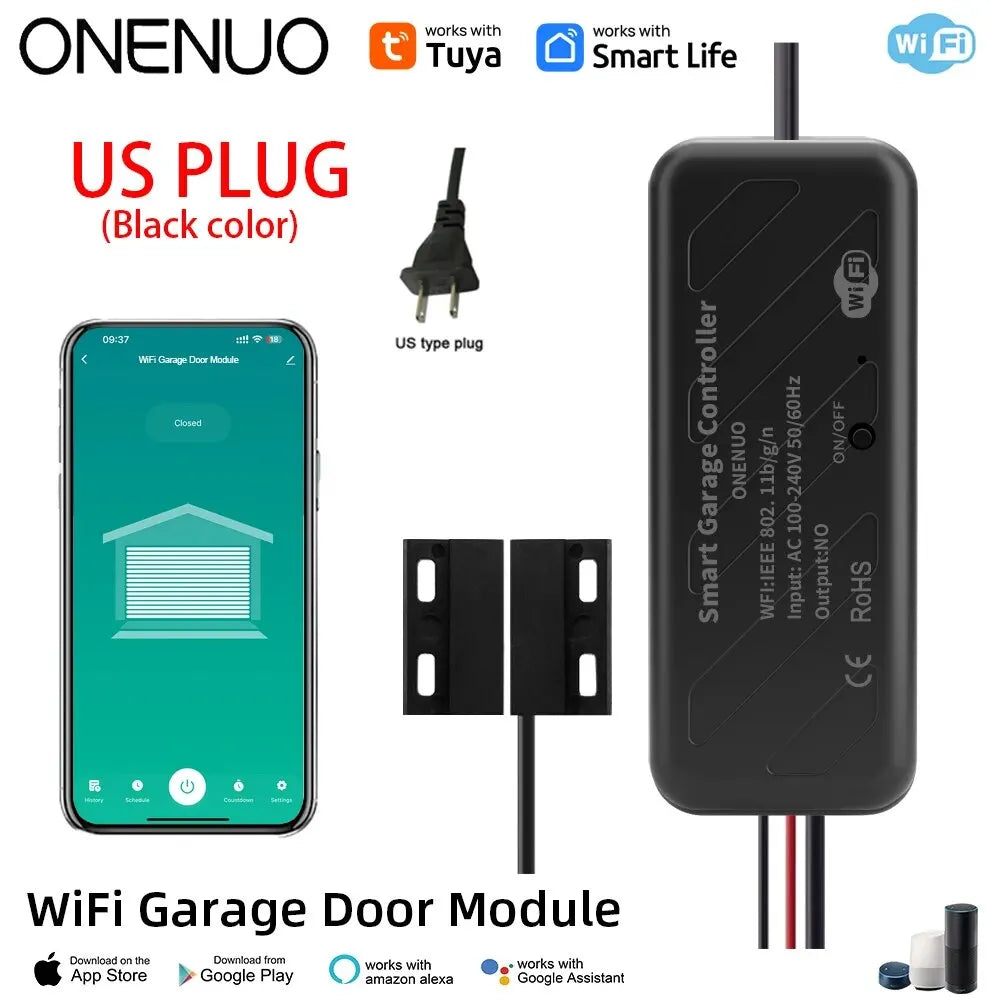 Tuya WiFi Switch Garage Door Controller Smart Door Opener Work with Alexa Google Home Smart Life Tuya APP Control No Hub Require