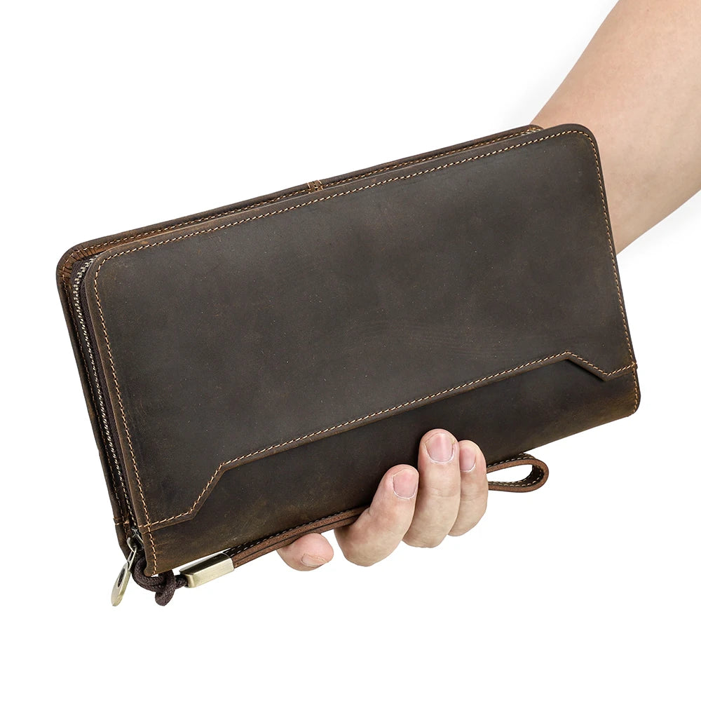 Family Passport Wallet with AirTag Slot for Travel Genuine Leather Credit Card Boarding Pass Holder Pen Cover Money Clutch Bag