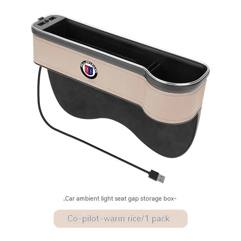 For ALPINA B3 B4 B5 B7 B8 D3 D4 D5 XD3 XD4 XB7 B12 M G20 G30 G45 G60 G82 E60 E72 E87 E92 Car Seat LED Storage Case Seat Gap Box
