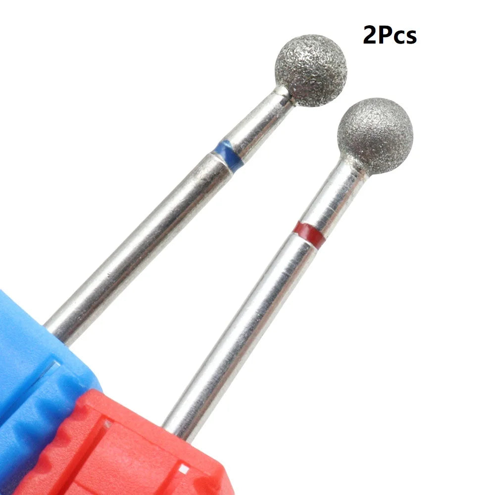 2pcs Nail Drill Bits, Best Diamond Burrs Grinding Bits For Gel Nail Polish Manicure Nails Art Tool Carving Polishing