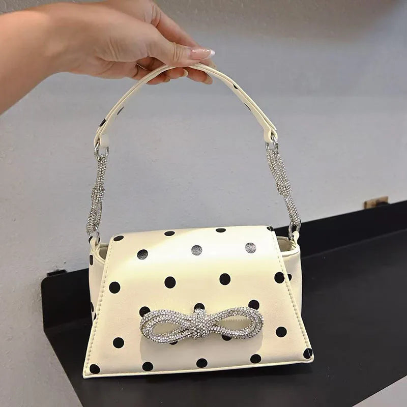 Feng Xiaoxiangfeng Handbag Polka Dot Harajuku Butterfly Decorative Shoulder Underarm Bag Trendy Personality Bag