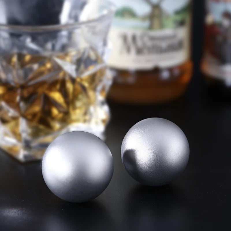 Tiartisan 40mm Titanium Ice Ball Reusable Quick Freeze Ice Cubes Outdoor Camping Portable Wine Whiskey Round Chilling Stones
