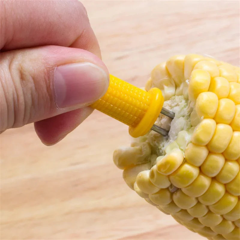 10pcs Fork Corn Skewer Stainless Steel Corn Holders Corn On The Cob Skewers Fruit Forks Outdoor Camping Cooking Barbecue Tool