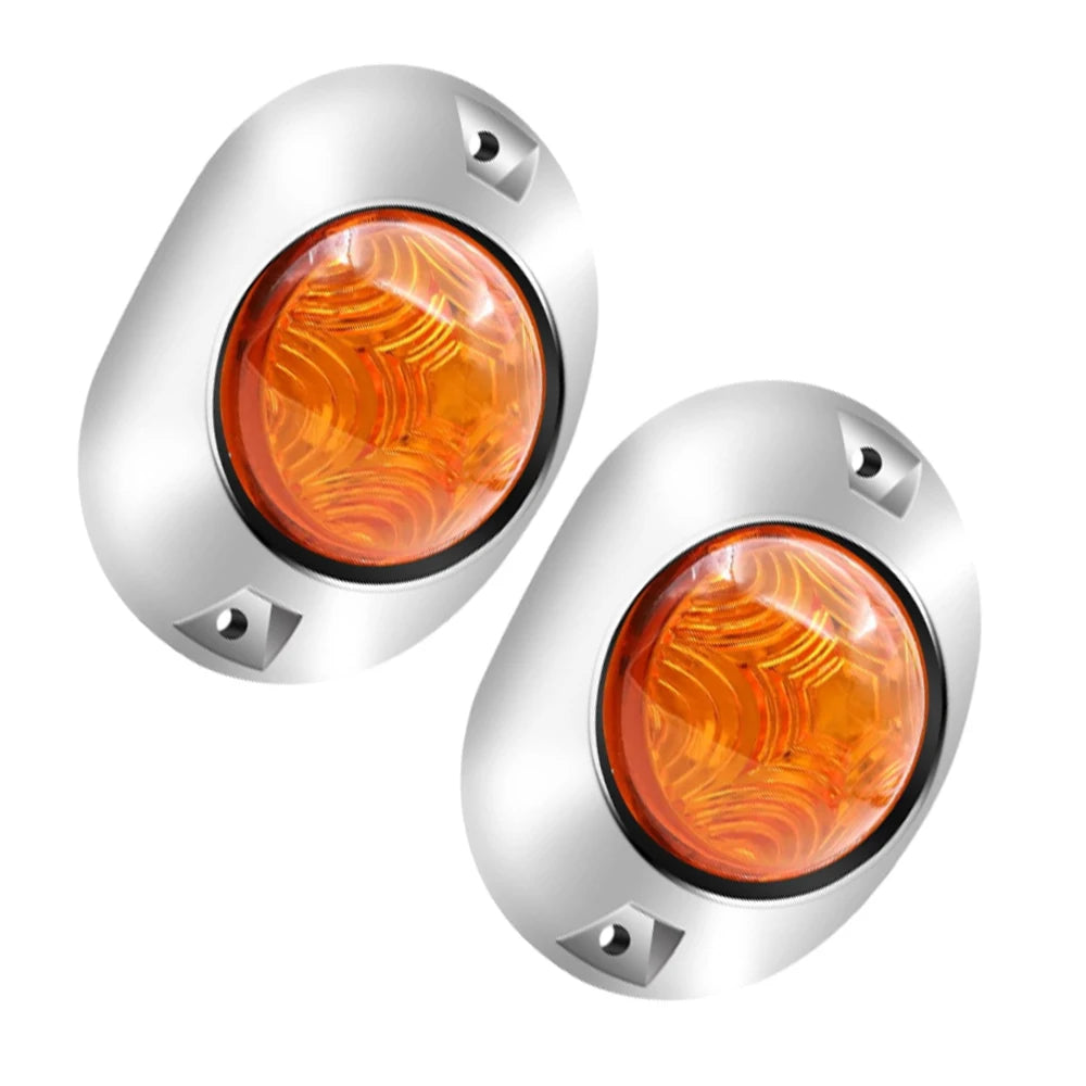 2pcs red cover red light 12V 24V 2x5LED oval side signal light strip accessories suitable for truck trailers