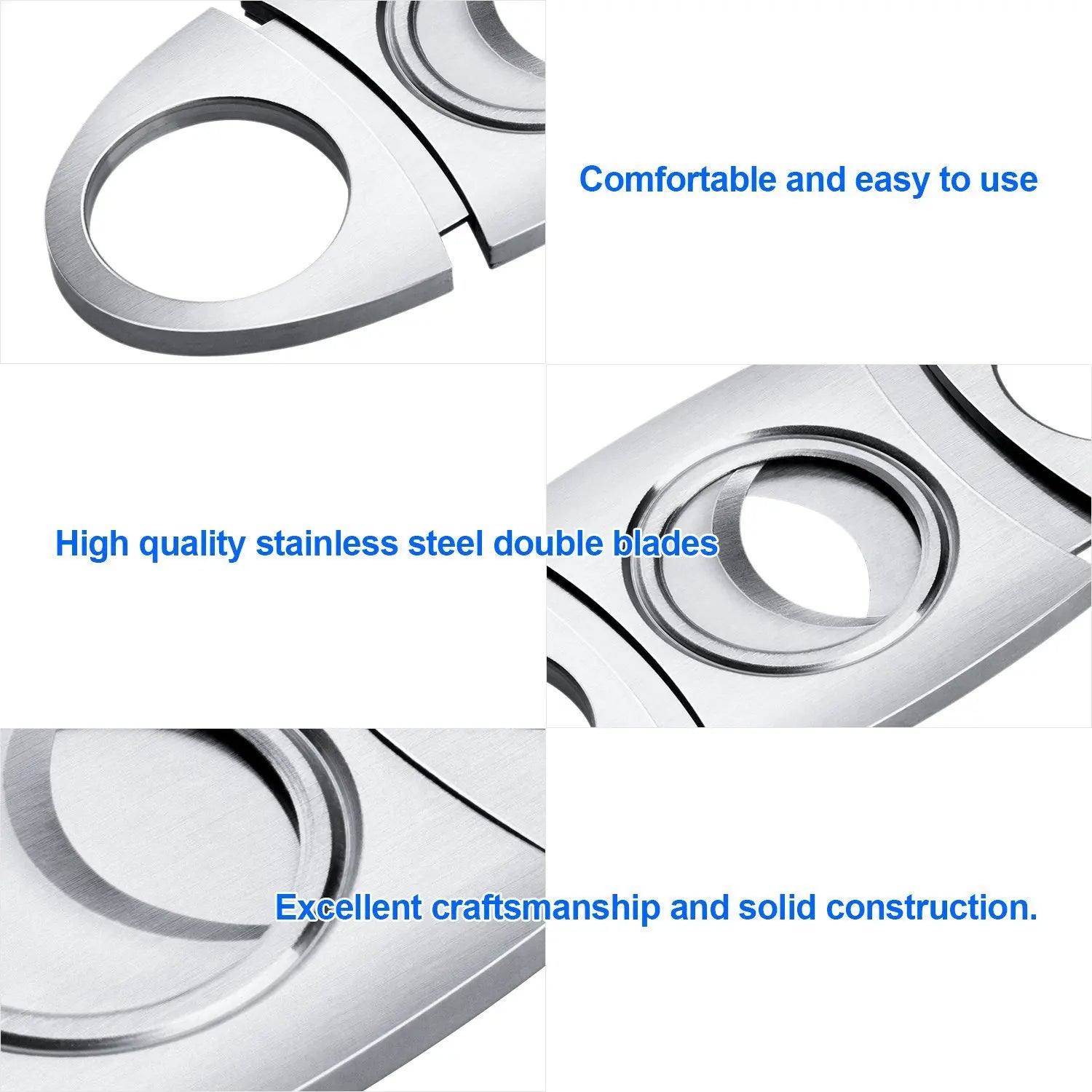 2026 New Stainless Steel Cigar Cutter Pocket Zigarren Double Blades Smoking Cutting Accessories Tool Wholesale Factory