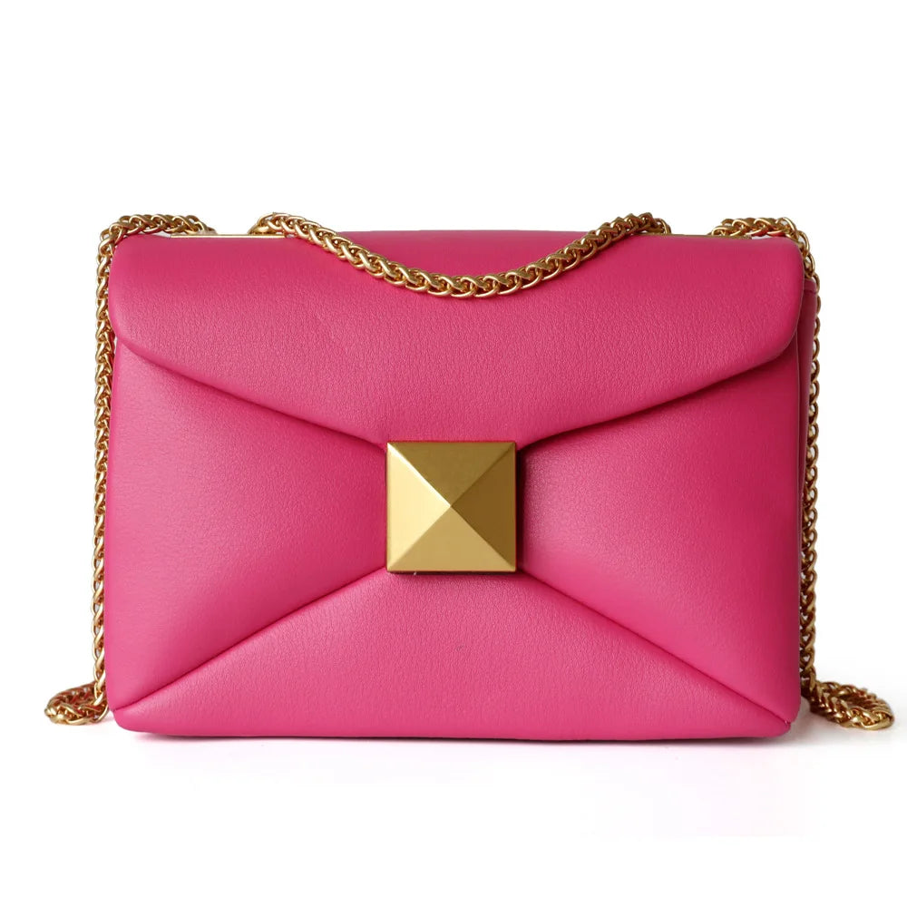 UBELLIN Luxury Designer Women's Crossbody Bag Real Leather Small Square High Quality Cowhide Underarm Shoulder Fashion Bag