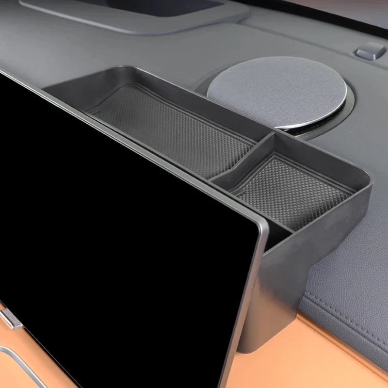 Car Lower Central Control Armrest Box Storage For GEELY STARRAY EX5 EM-i 2025-Present Auto Wireless Charging Mat GPS Tidying Box