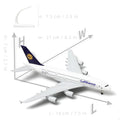 1/300 Scale 20cm Die-cast Metal Toy Plane Model Kit Lufthansa A380 Sky Jumbo Model Plane with Stand for Collections and Displays